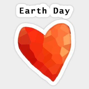 Earth Day Red Heart Sticker